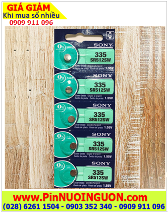 COMBO 01vỉ 5viên Pin đồng hồ 1.55v Silver Oxide SONY SR512SW _Pin 335 (Xuất xứ Indonesia)